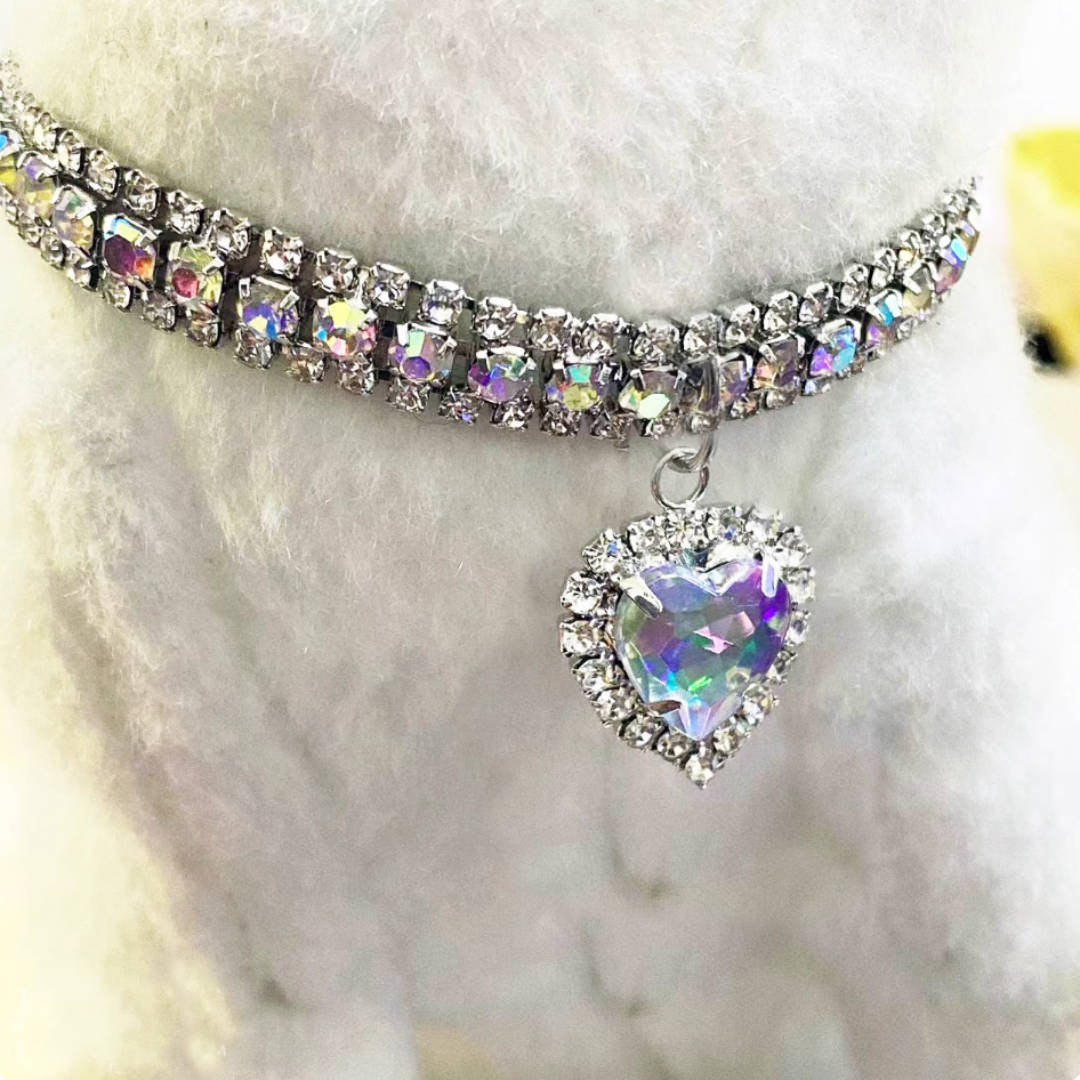 Heart-Shaped Rhinestone Cat & dog collar