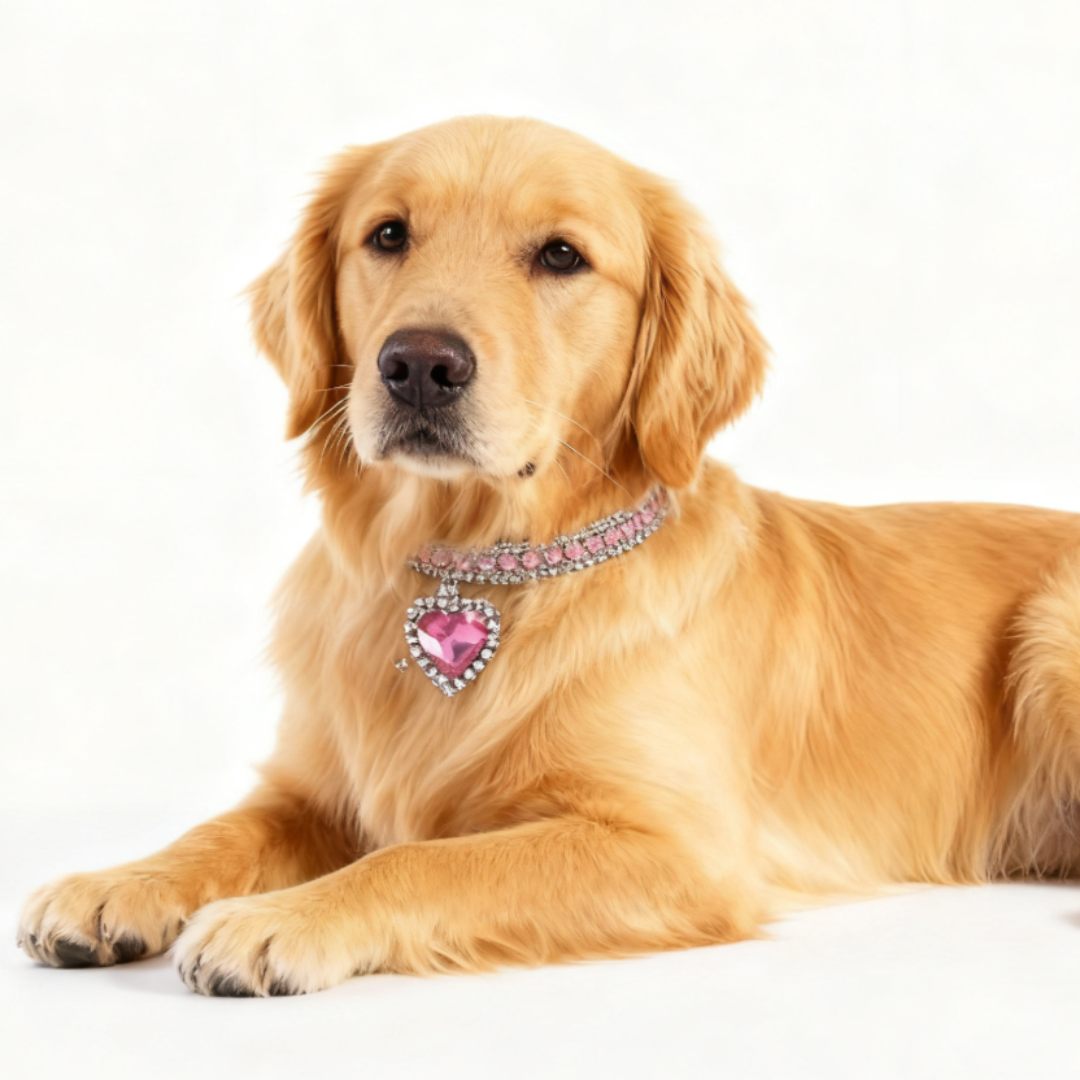 Heart-Shaped Rhinestone Cat & dog collar