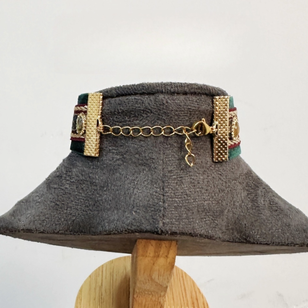 Handcrafted Vintage Fringe Gemstone Cat Collar