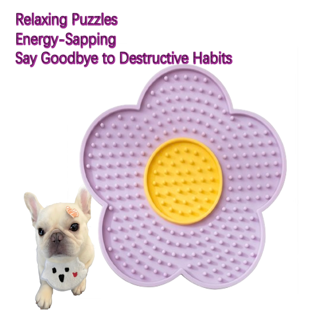 Flower shape dog Lick Mat for Dogs, Slow Feeder Cat Bowls