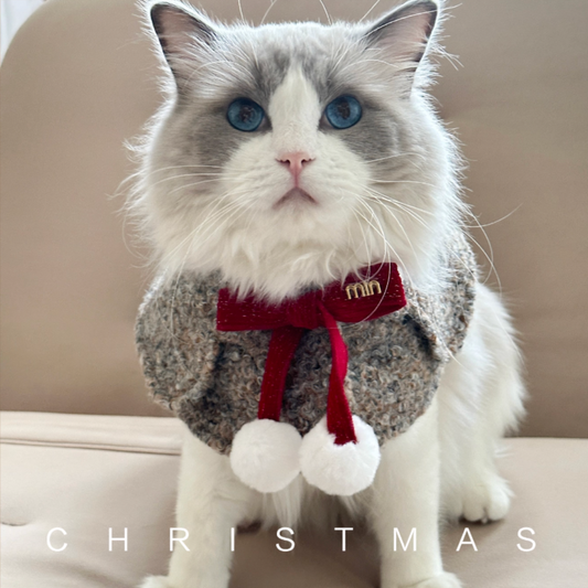 Christmas Outfit Pet Bow Tie Cape