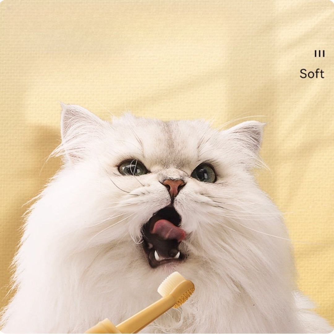 Pet Silicone Toothbrush with Storage Cup,Pet Dental Care for Doggie Kitten Ferret Dutch Pigs