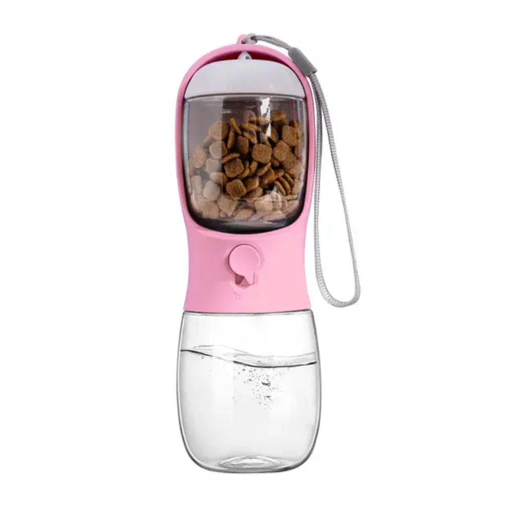 Portable Pet Water Bottle with Food Container