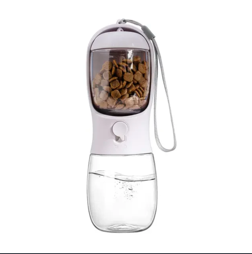 Portable Pet Water Bottle with Food Container