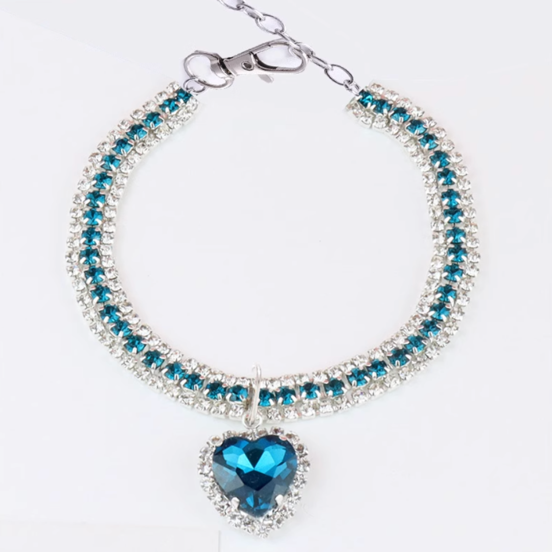 Heart-Shaped Rhinestone Cat & dog collar