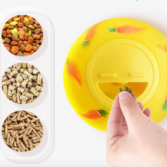 Carrot-Patterned Small Pet Food Dispenser Toy