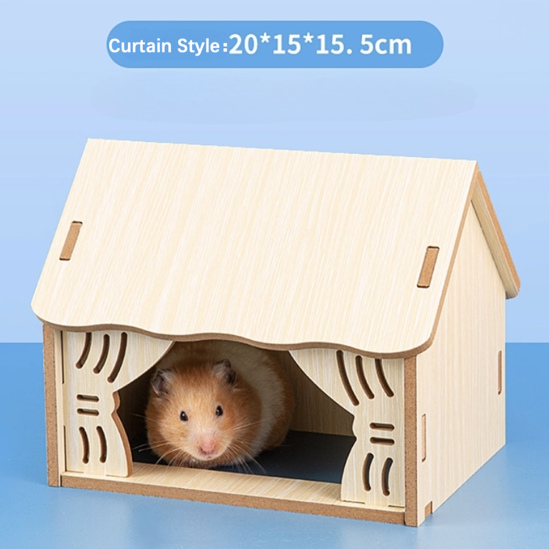 Wooden Hamster House & Toy