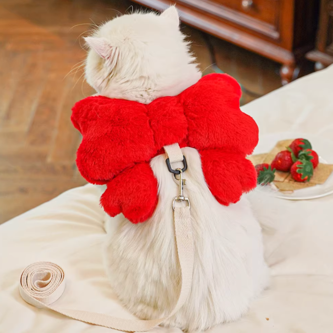 Extra-Large Bow Pet Chest Harness Leash