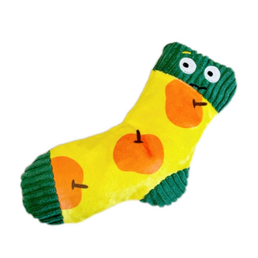 Cute Plush Sock-Shaped Treat Dispenser Toy