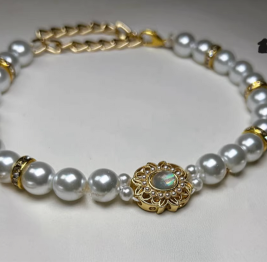 Luxury niche gemstone pearl cat and dog necklace