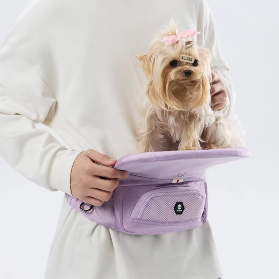 Foldable Pet Waist Carrier – Hands-Free Hip Seat for Cats & Small Dogs