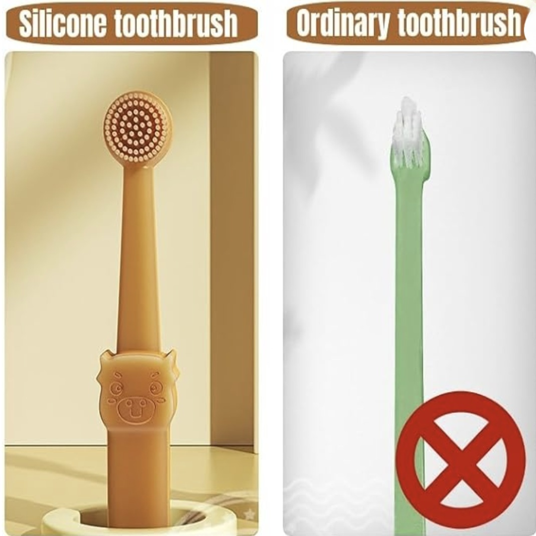 Pet Silicone Toothbrush with Storage Cup,Pet Dental Care for Doggie Kitten Ferret Dutch Pigs