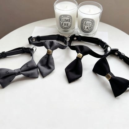 2 Pcs Dog & Cat Collars with Ties and bow ties
