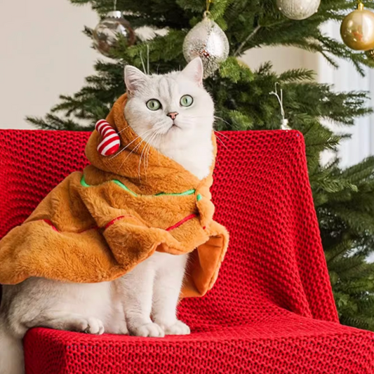 Christmas Sweet Gingerbread Man Pet Cloak