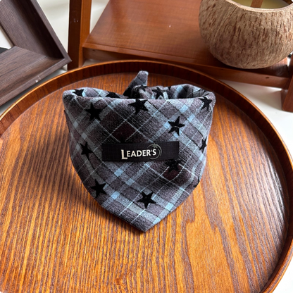 Handmade Cat and Dog Versatile Plaid Triangle Bib