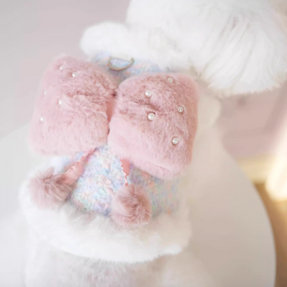 Chic & Bow-Adorned Warm Pet Clothing