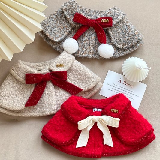 Christmas Outfit Pet Bow Tie Cape