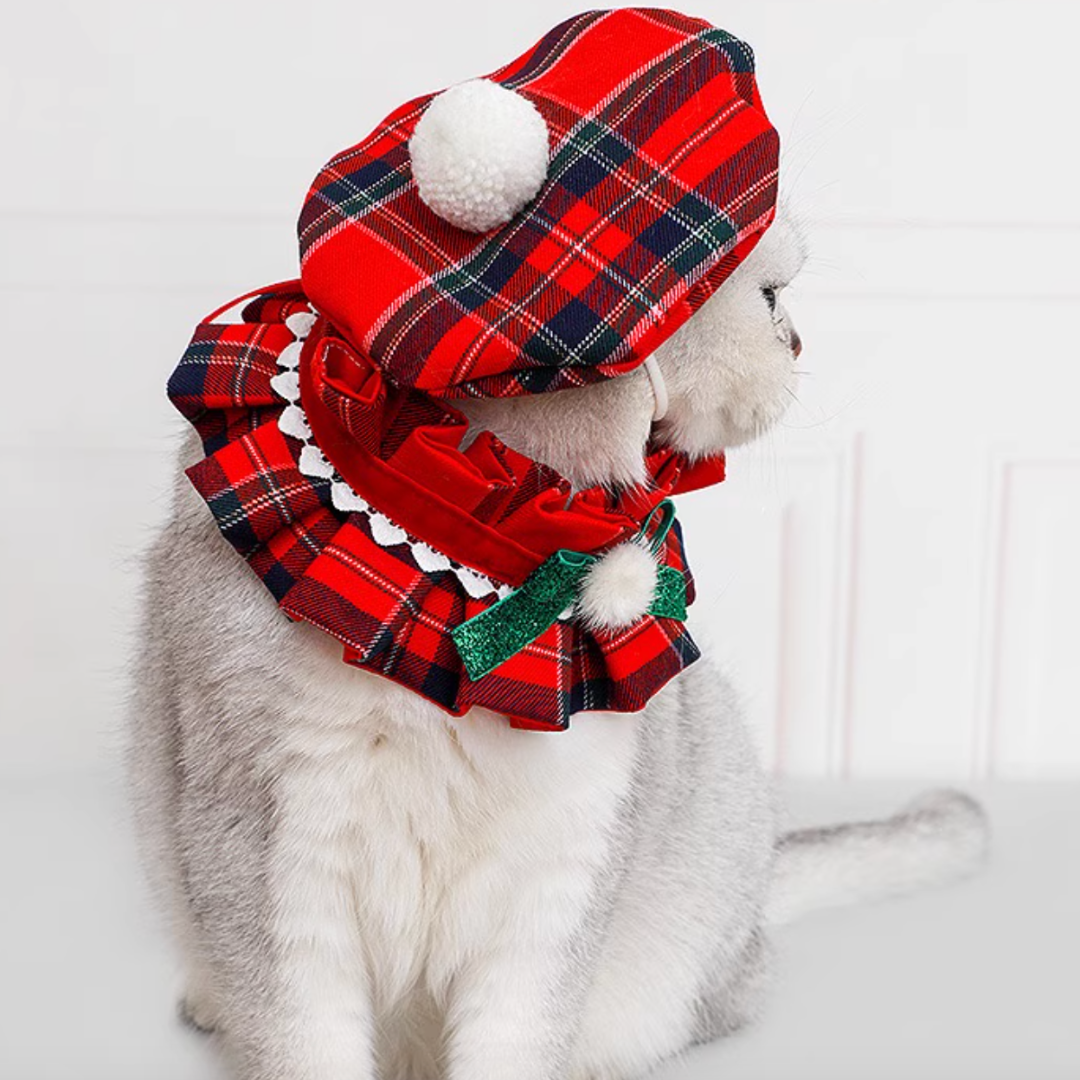 British-Style Pet Bowler Hats, Scarves & Collars