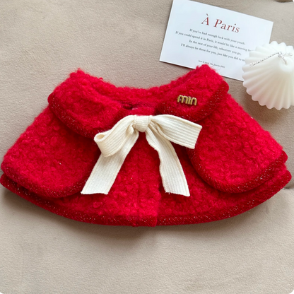 Christmas Outfit Pet Bow Tie Cape