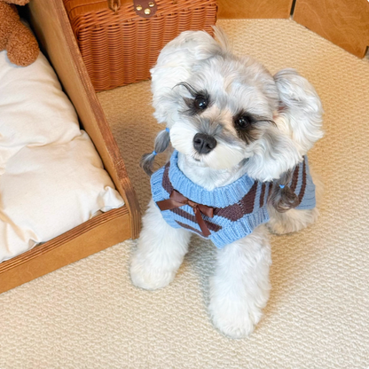 Classic striped bear knit sweater