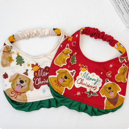 Golden Retriever-themed Christmas Bibs