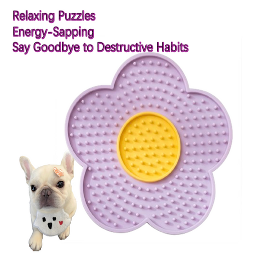 Flower shape dog Lick Mat for Dogs, Slow Feeder Cat Bowls