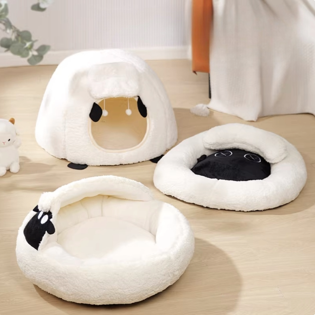 Lamb-Shaped Winter-Warmth Cat & Pet Bed
