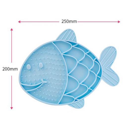 Little Chubby Fish shape dog Lick Mat for Dogs, Slow Feeder Cat Bowls