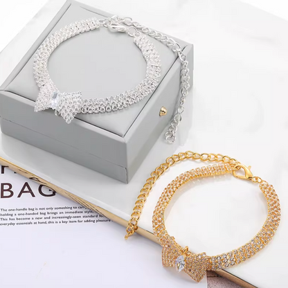 Pet Crystal Zircon Butterfly Necklace