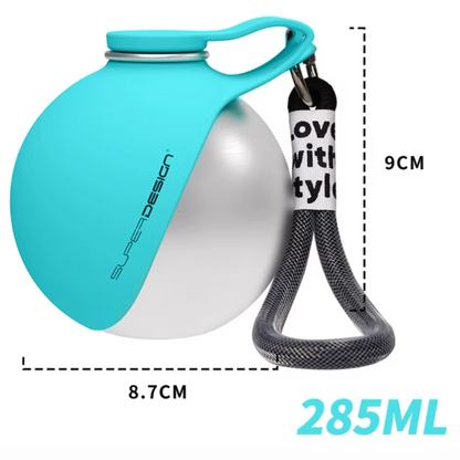 Spherical Portable Dog Water Bottle |Tiffany Blue & Cherry Blossom Pink
