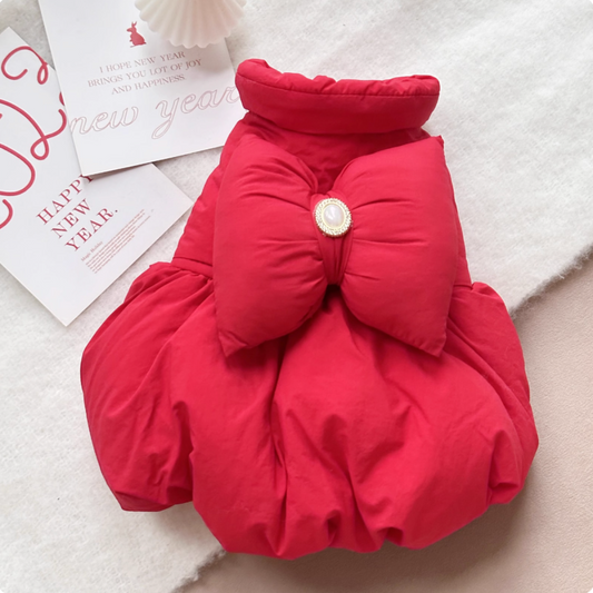 Cherry Soufflé Pet Winter Princess Dress