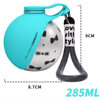 Spherical Portable Dog Water Bottle |Tiffany Blue & Cherry Blossom Pink