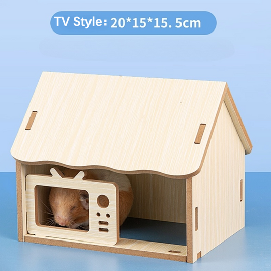 Wooden Hamster House & Toy