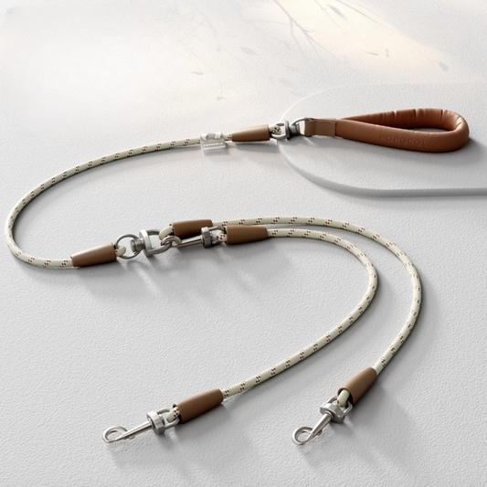 Old Money Style Double Dog Leash (Anti-Tangle)
