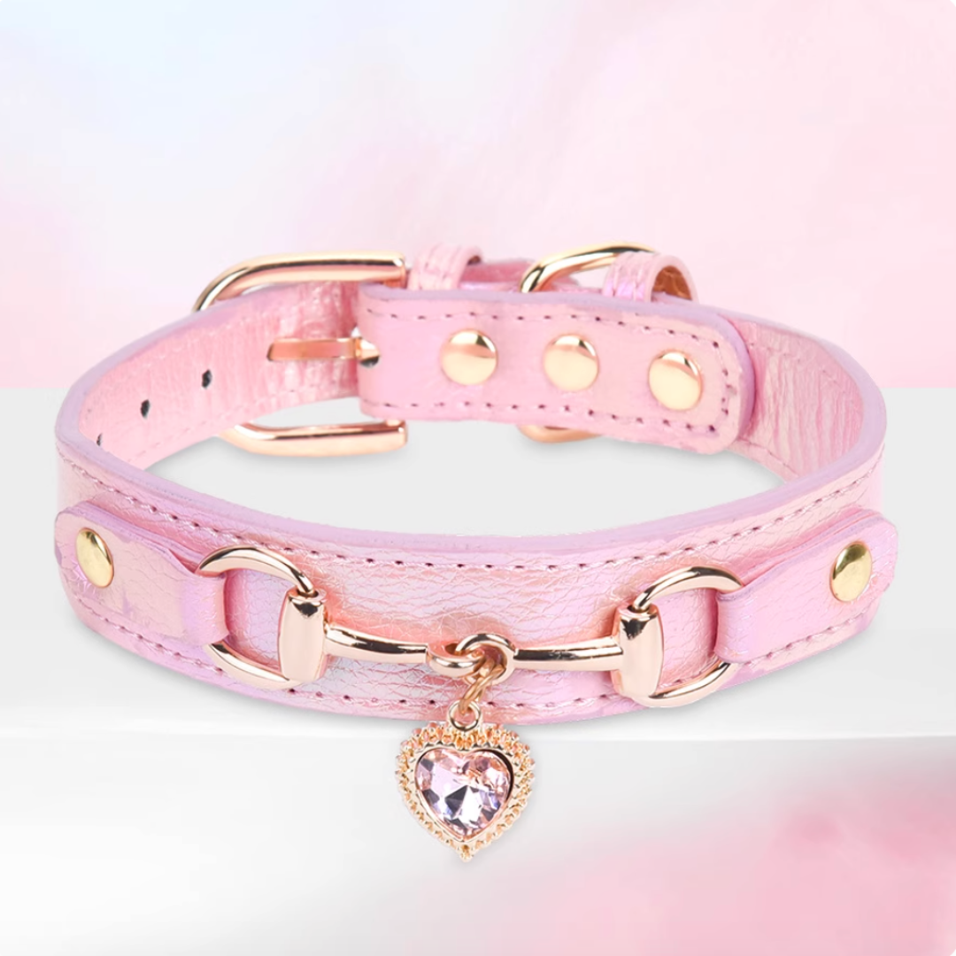 Pink | Black | Blue Heart Pendant Decorated Necklace