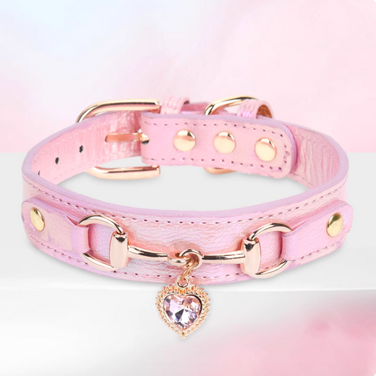 Pink | Black | Blue Heart Pendant Decorated Necklace