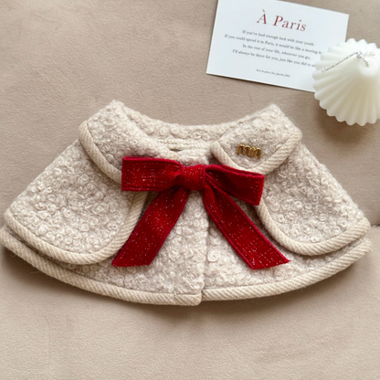 Christmas Outfit Pet Bow Tie Cape