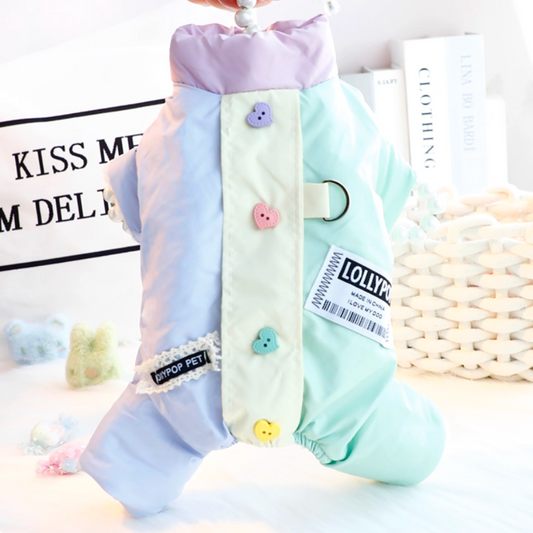Leash Attachment Candy-Colored Pet Coat