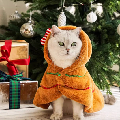 Christmas Sweet Gingerbread Man Pet Cloak