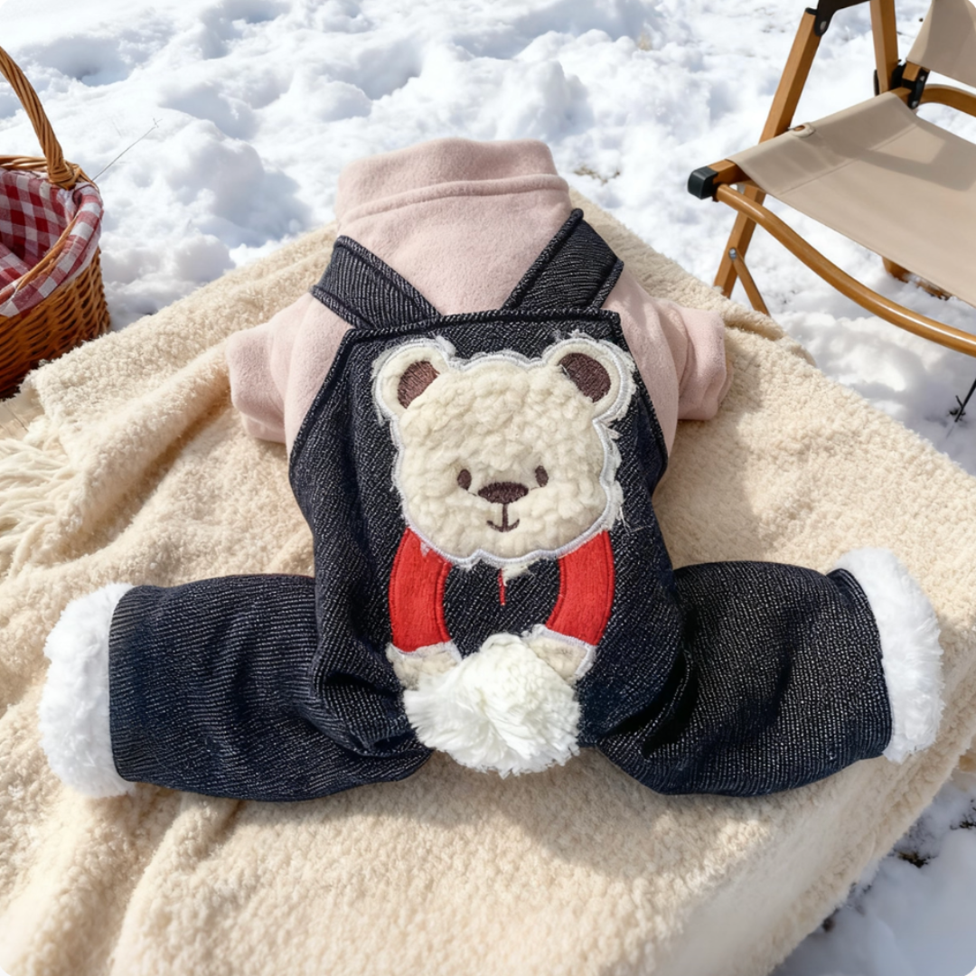 Bear overalls winter warm coat