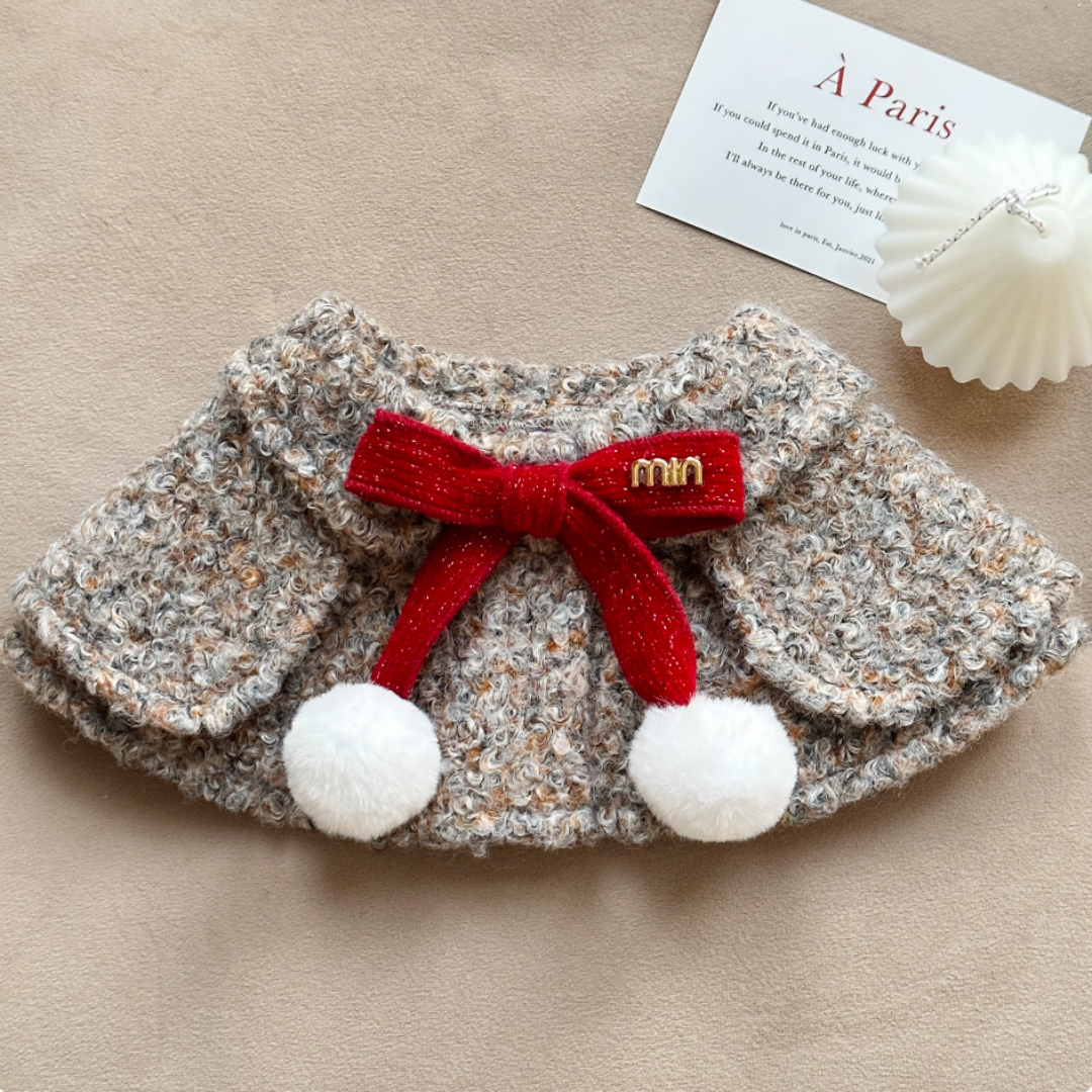 Christmas Outfit Pet Bow Tie Cape