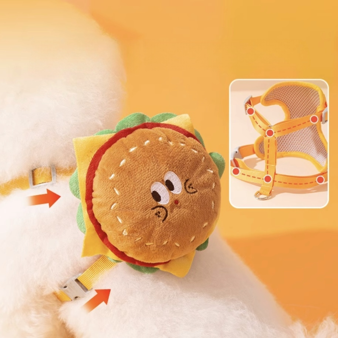 Hamburger and Fries-Shaped Leash (Creative Backpack)