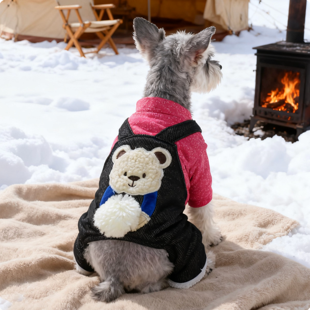 Bear overalls winter warm coat