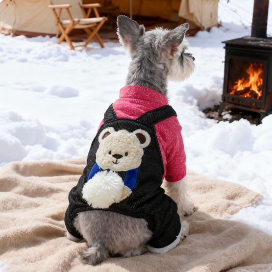 Bear overalls winter warm coat