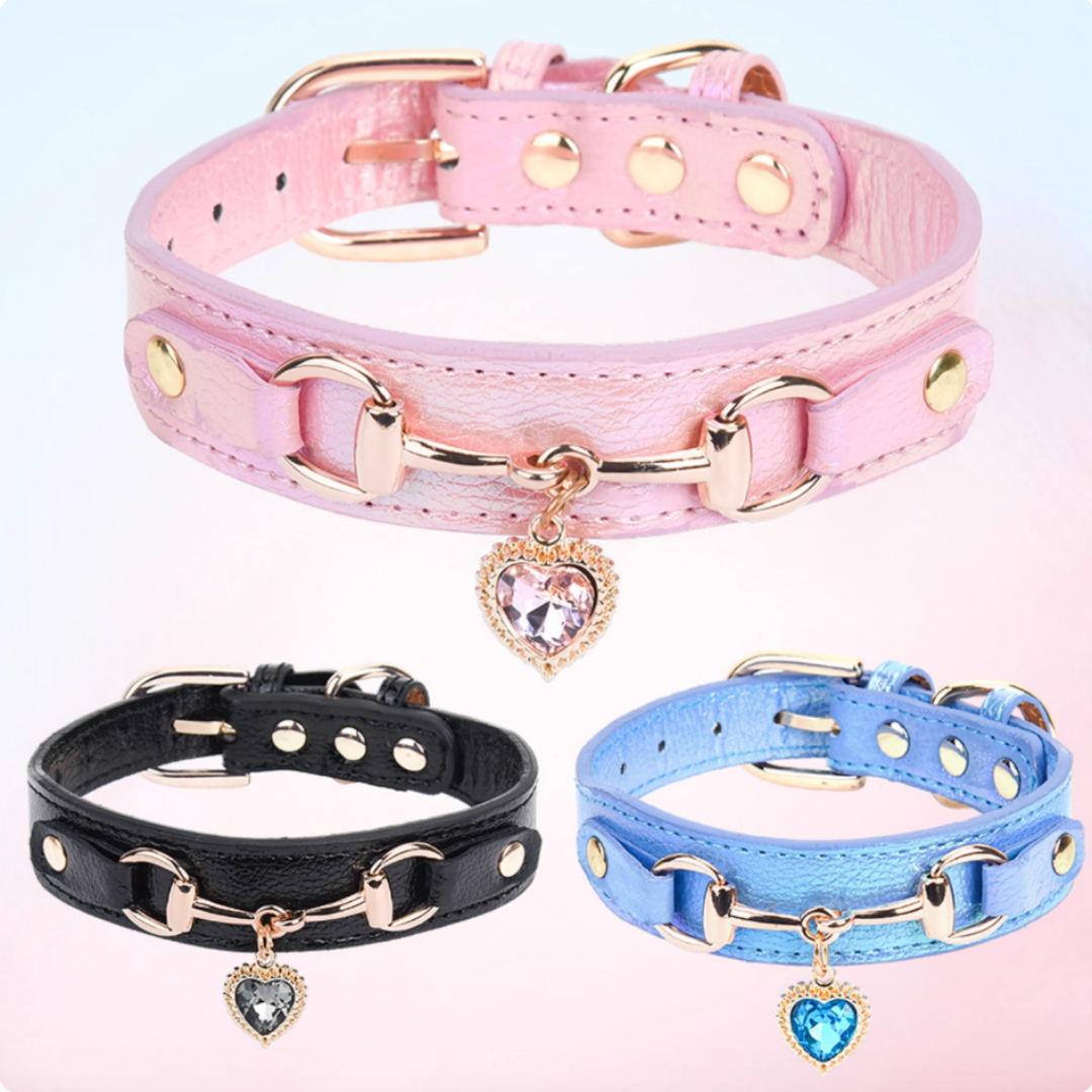 Pink | Black | Blue Heart Pendant Decorated Necklace