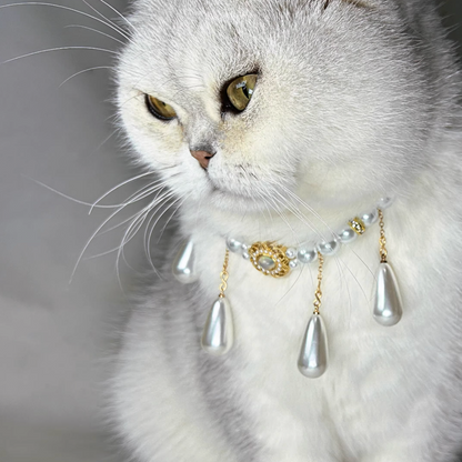 Luxury niche gemstone pearl cat and dog necklace