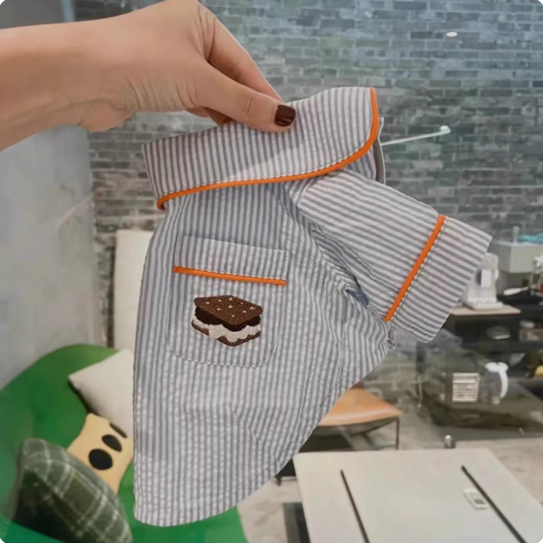 Korean style seersucker plaid comfortable pajama