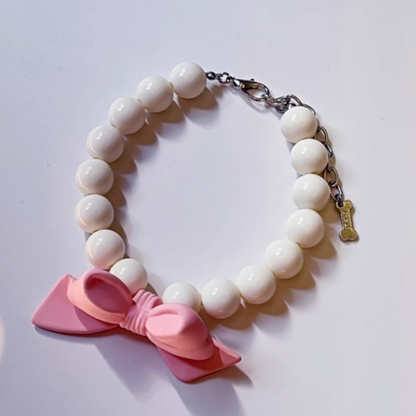 Pink Bow Pet Necklace｜Small Dogs & Cats