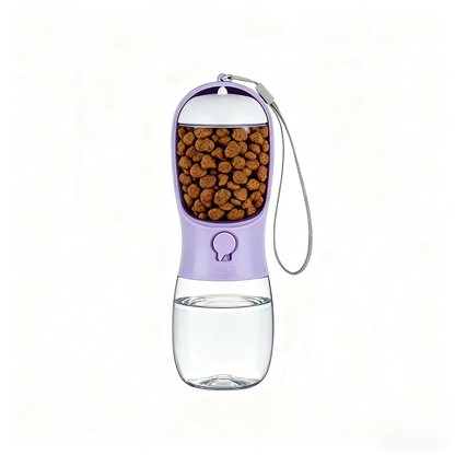 Portable Pet Water Bottle with Food Container