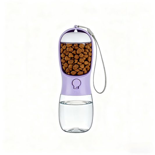 Portable Pet Water Bottle with Food Container